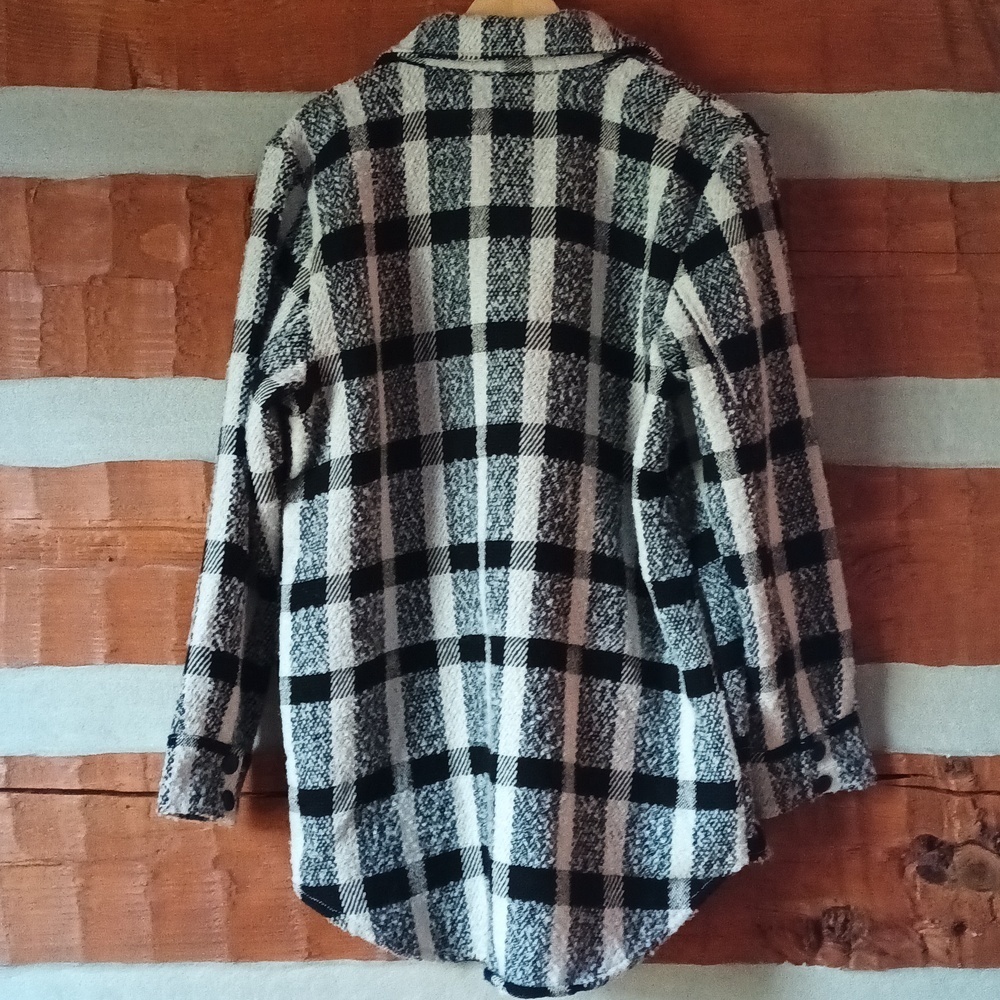Steve Madden Eldridge shirt jacket shacket snaps pockets houndstooth… - Picture 6 of 11